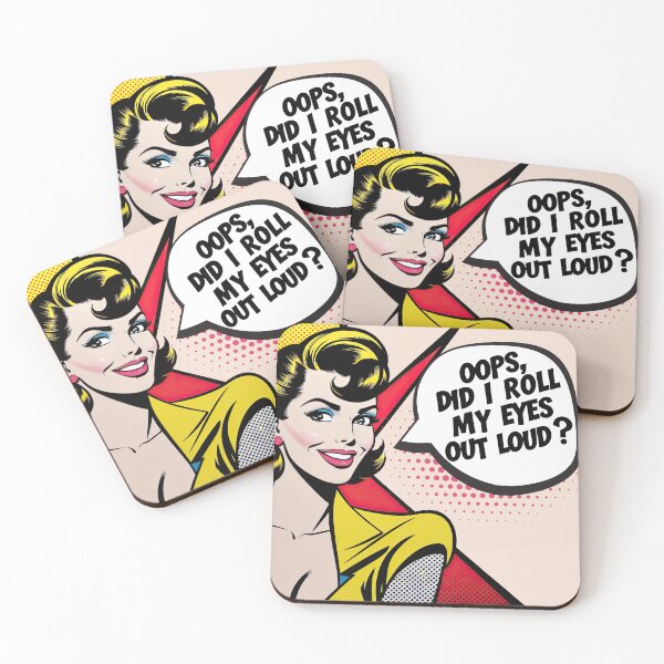 Item preview, Sassy  Sarcastic Quote  - "Oops, Did I Roll My Eyes Out Loud?" - Unique Kitchen Decor, Quirky Present, funny designed and sold by Marriarti.