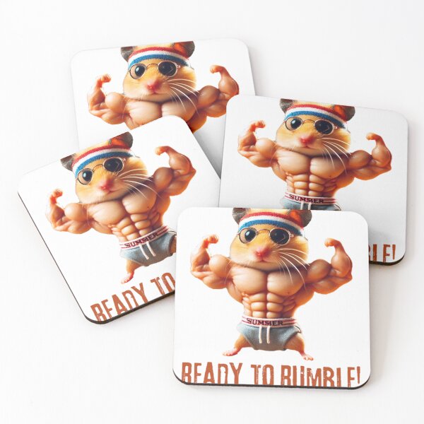 Item preview, Rumble, ready, hamster, yellow, orange, red, animal, gym, muscle  designed and sold by B-M-Store.