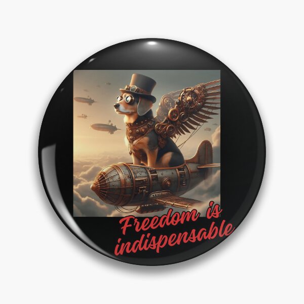Item preview, Steampunk Dog with Mechanical Wings: Inspirational Freedom Art designed and sold by Psycho-Crazy.