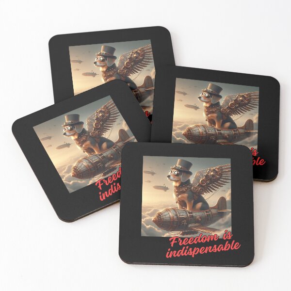 Item preview, Steampunk Dog with Mechanical Wings: Inspirational Freedom Art designed and sold by Psycho-Crazy.