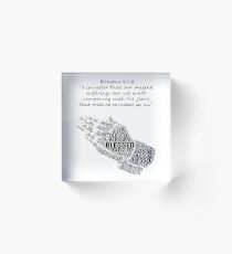 Blessed with Praying Hands and Romans 8:18 Acrylic Block