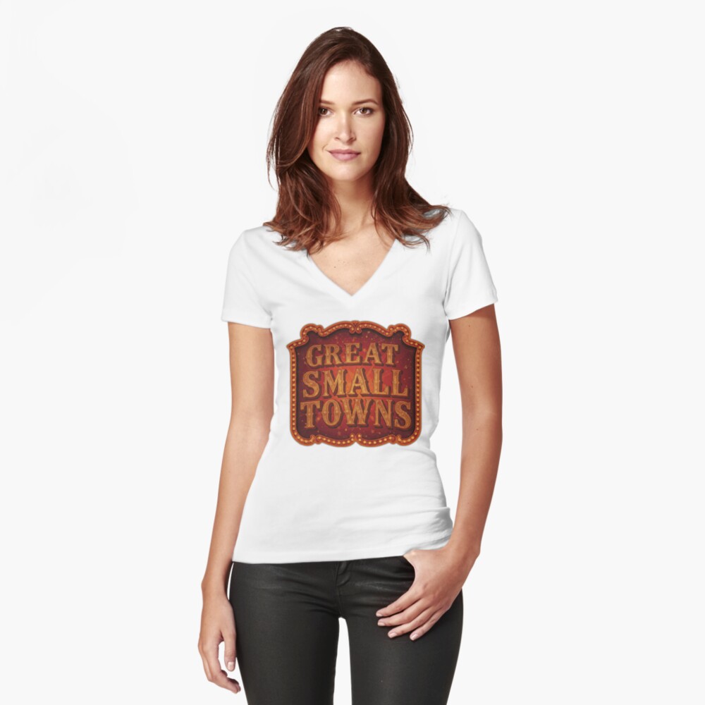 Item preview, Fitted V-Neck T-Shirt designed and sold by GreatSmallTown.