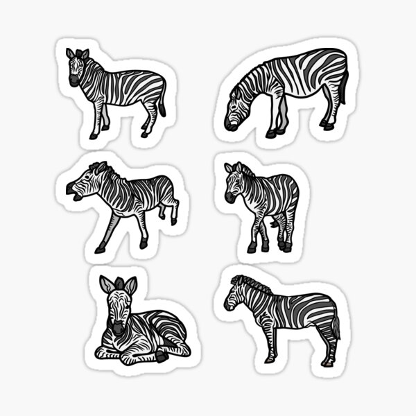 Item preview, Zebra Sticker Set – Striking Savannah Art for Nature Lovers designed and sold by AYOUB-SPACE.