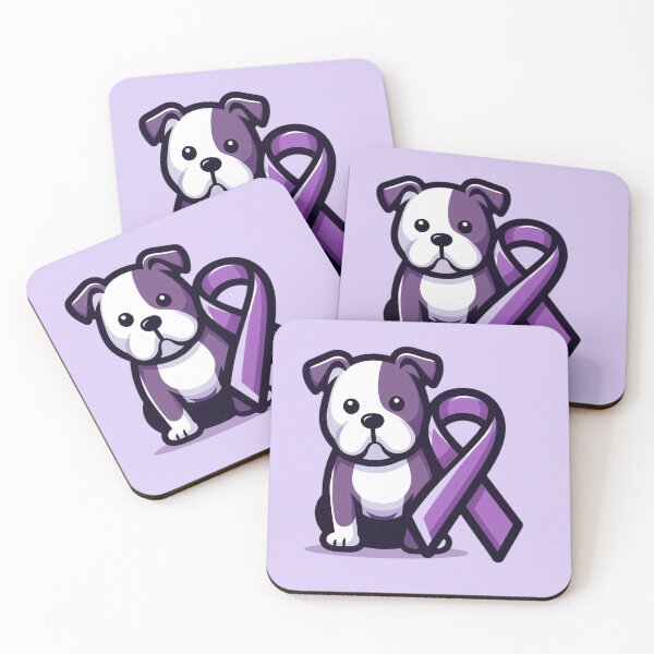 Item preview, Dog With Purple Awareness Ribbon  designed and sold by HealthCoreCommunity.