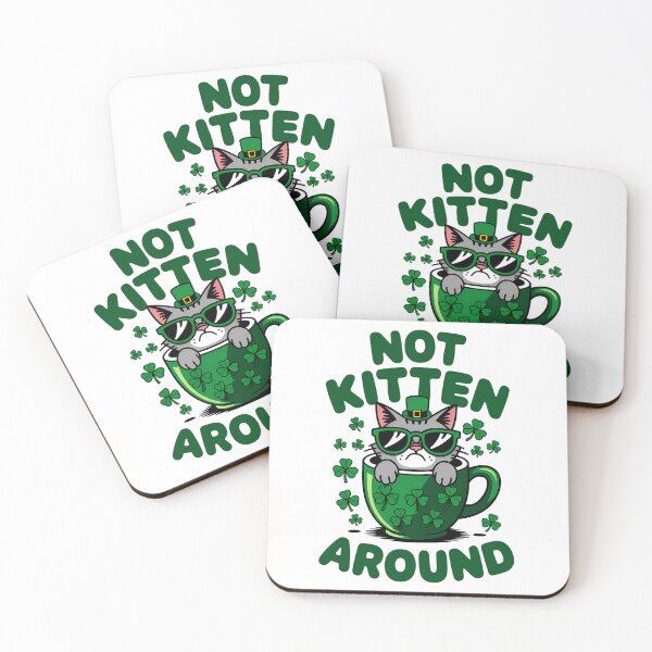 Item preview, Not Kitten Around – Funny St. Patrick’s Day Cat designed and sold by Taans-Creation.