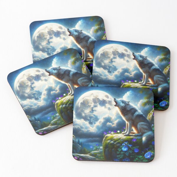 Item preview, Howling Wild Wolf – A Moonlit Fantasy designed and sold by EmeraldeaArt.