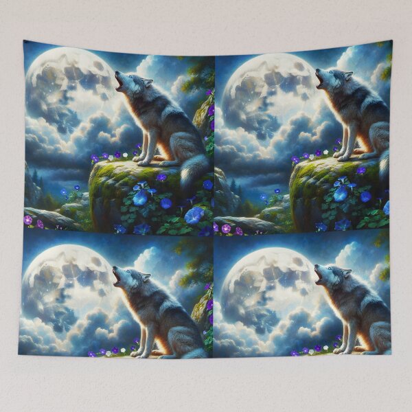 Item preview, Howling Wild Wolf – A Moonlit Fantasy designed and sold by EmeraldeaArt.