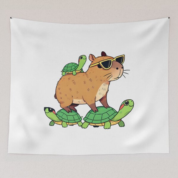 Item preview, Capybara with Turtle Friends: Relaxing Walk designed and sold by Polarisofficial.