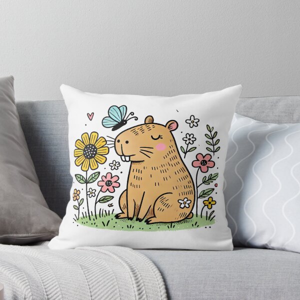 Item preview, Capybara with Butterfly: Floral Field Day designed and sold by Polarisofficial.