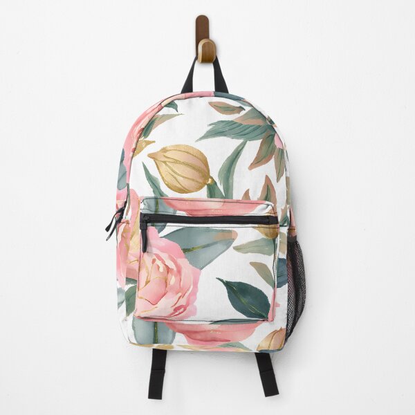Item preview, Floral Pattern of Peonies: A seamless pattern showcasing a collection of exquisite peonies, their delicate pink petals enhanced with accents of gold and lush green foliage. designed and sold by poppynasr.