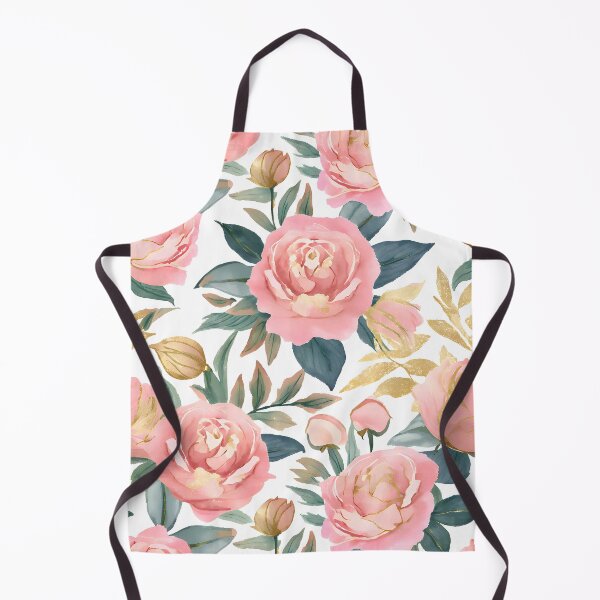 Item preview, Floral Pattern of Peonies: A seamless pattern showcasing a collection of exquisite peonies, their delicate pink petals enhanced with accents of gold and lush green foliage. designed and sold by poppynasr.