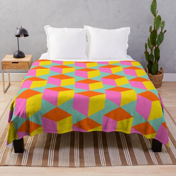 Item preview, Retro Geometric Cube Pattern in Vibrant Colors designed and sold by JuneJournal.