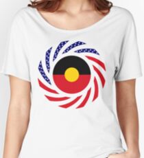 Australian Aboriginal American Multinational Patriot Flag Series Women's Relaxed Fit T-Shirt