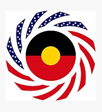 Australian Aboriginal American Multinational Patriot Flag Series Photographic Print