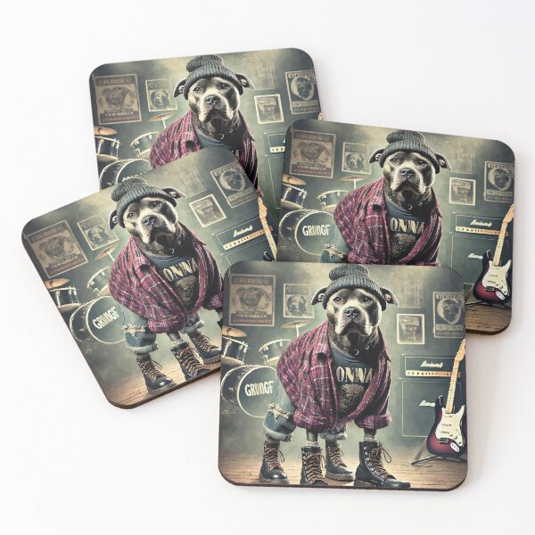 Item preview, Grunge Pup Icon: 90s Pit Bull Rockstar designed and sold by AbstractAnom.