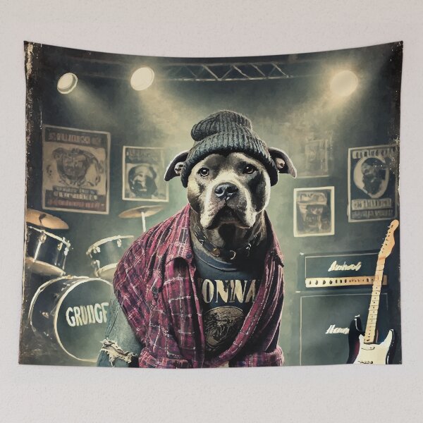 Item preview, Grunge Pup Icon: 90s Pit Bull Rockstar designed and sold by AbstractAnom.