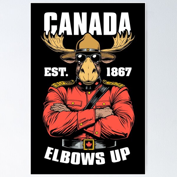 Item preview, Elbows Up Canada 1867 Funny Canadian Proud Mountie Moose designed and sold by GrandeDuc.