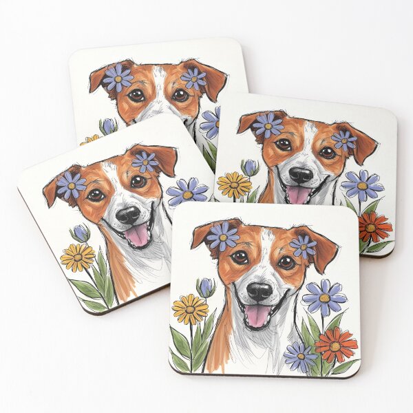 Item preview, Cute Dog with flowers, dogs pattern meme, funny dog with flowers designed and sold by Cuteanimalgifts.