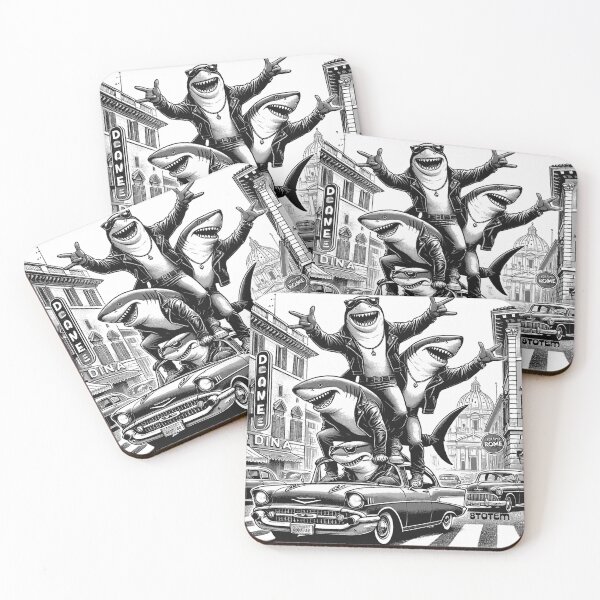 Item preview, Sharks in a vintage 50's car in Rome designed and sold by 8Totem.
