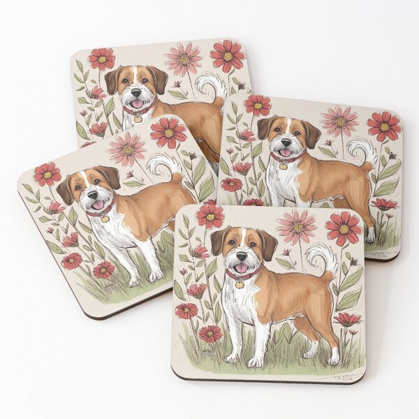 Item preview, Cute Dog with flowers, dogs pattern meme, funny dog with flowers designed and sold by Cuteanimalgifts.