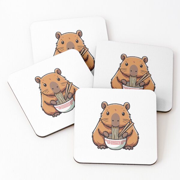 Item preview, Gluttonous Capybara: Enjoying a Bowl of Ramen designed and sold by Polarisofficial.