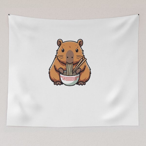 Item preview, Gluttonous Capybara: Enjoying a Bowl of Ramen designed and sold by Polarisofficial.