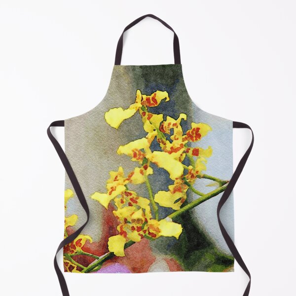 Item preview, Vibrant yellow orchids in a watercolor art style designed and sold by GestaltImagery.