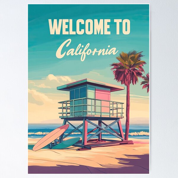 Item preview, Welcome to California graphics travel poster designed and sold by TheArtistOf2022.