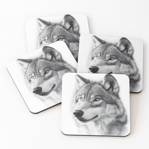 Artikelvorschau, Realistische Wolf-Bleistiftzeichnung entworfen und verkauft von Pencil-Art.