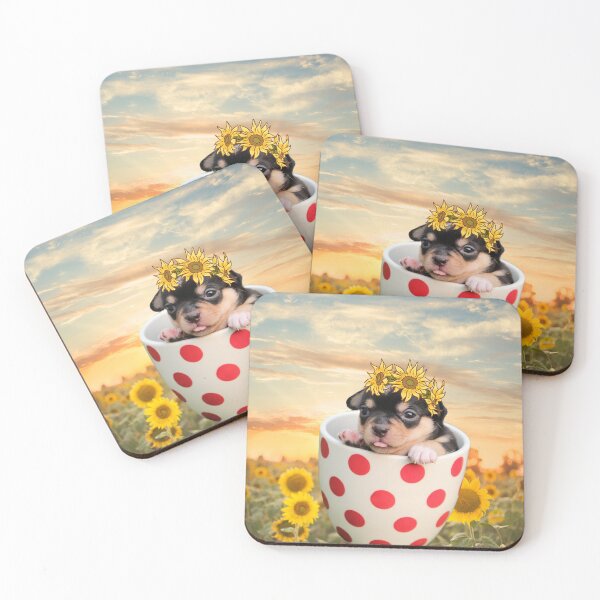 Item preview, A Cute Dog with flowers, dogs pattern meme, funny dog with flowers designed and sold by Cuteanimalgifts.