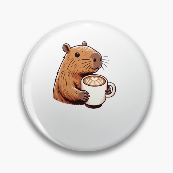 Item preview, Capybara Cafetero: Enjoying a Latte with Art designed and sold by Polarisofficial.