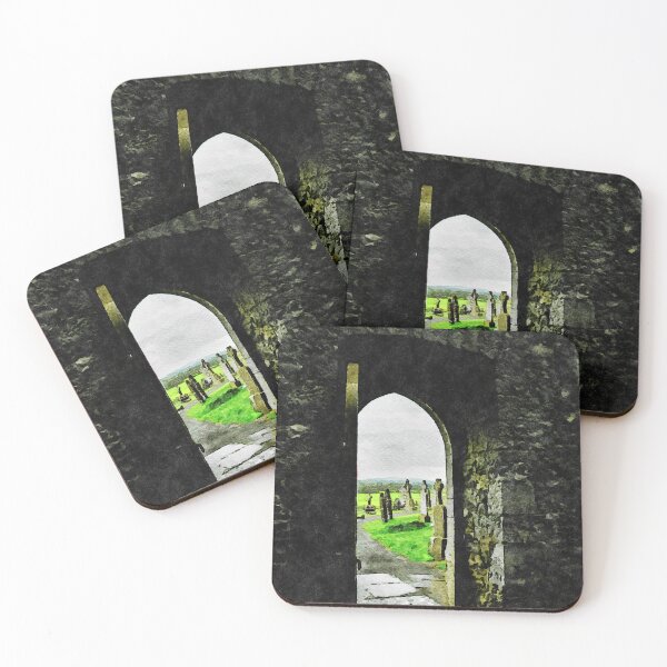 Item preview, Watercolor view through an archway into the Rock of Cashel cemetery designed and sold by GestaltImagery.