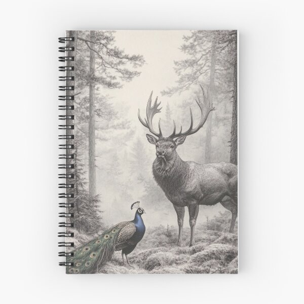 Item preview, Realistic Stag and deer pencil drawing designed and sold by Pencil-Art.