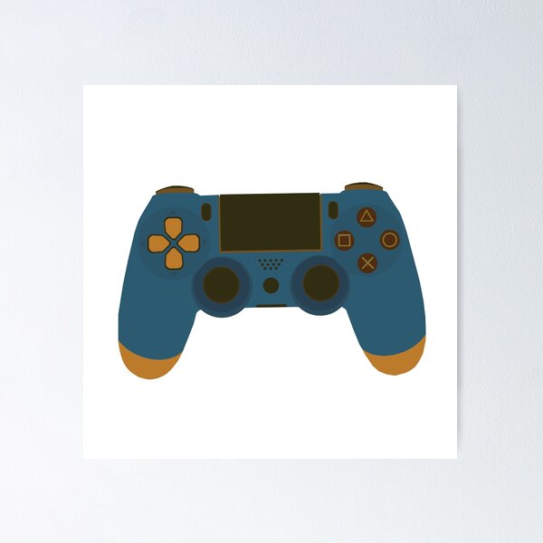 Vista previa del artículo con la obra «Mando de juego retro azul y naranja», diseñado y vendido por RogueasaurusRex.