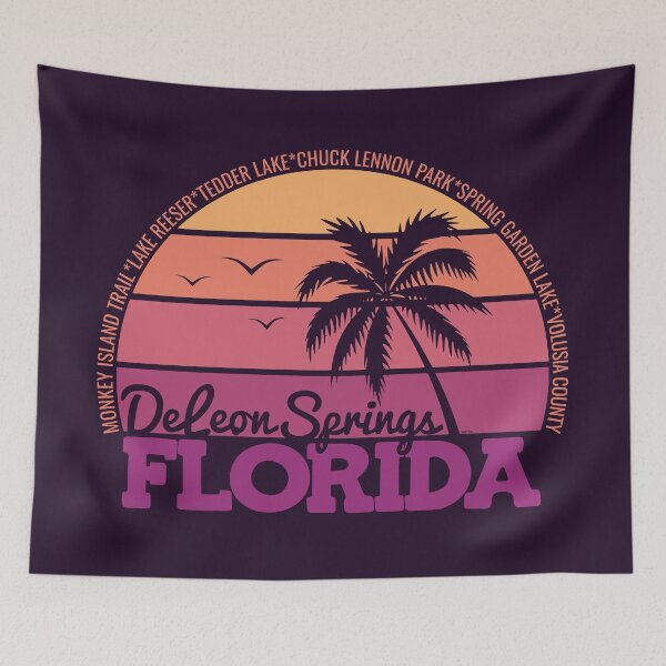 Item preview, DeLeon Springs Florida Retro Sunset Local Pride Logo designed and sold by CRHPOD20.