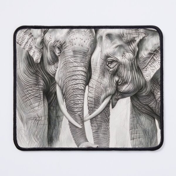 Item preview, Realistic Elephants pencil drawing designed and sold by Pencil-Art.