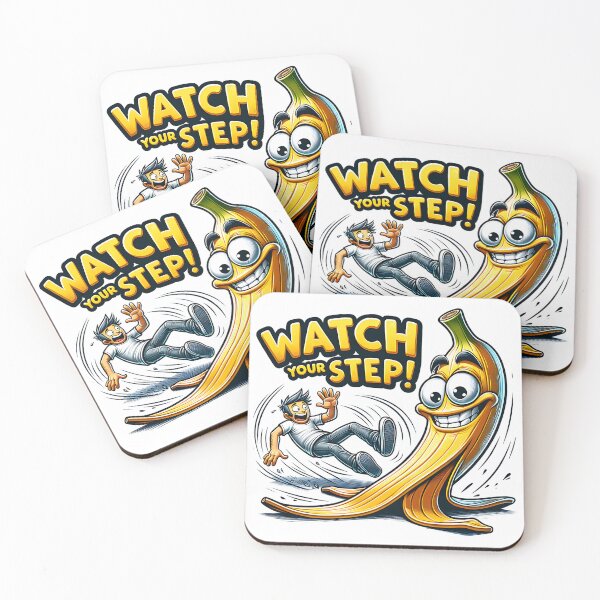 Item preview, Watch Your Step - Funny Cartoon Banana Peel Slapstick Humor designed and sold by Redblackman.