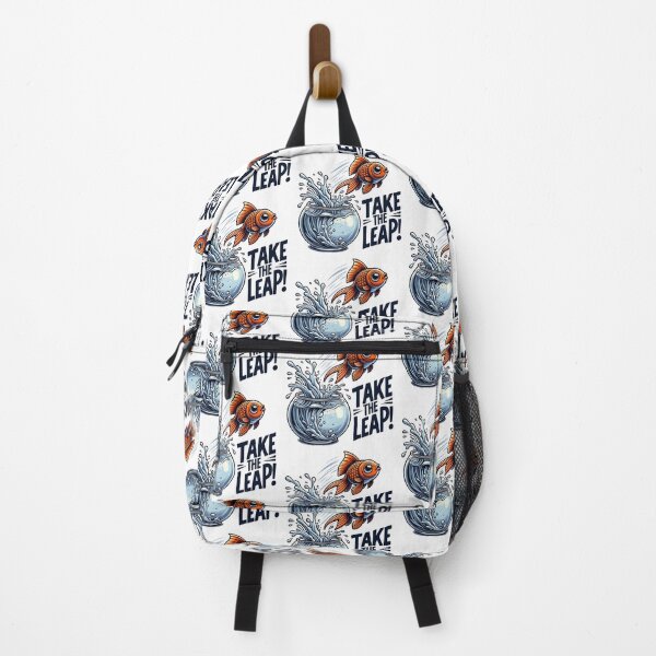 Item preview, Take The Leap - Motivational Goldfish Jumping Out of Fishbowl  designed and sold by Redblackman.