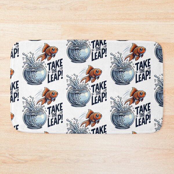 Item preview, Take The Leap - Motivational Goldfish Jumping Out of Fishbowl  designed and sold by Redblackman.