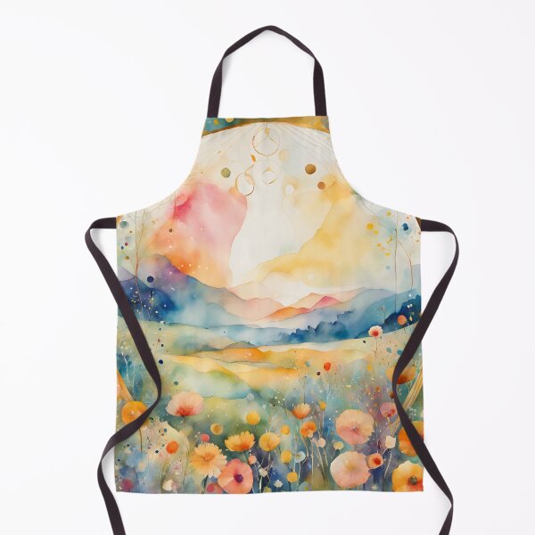 Item preview, Watercolor Florals Pattern , Flowers, Pastel Gold Blue Orange, Feminine Romantic Elegant Pattern designed and sold by KolorellaS.