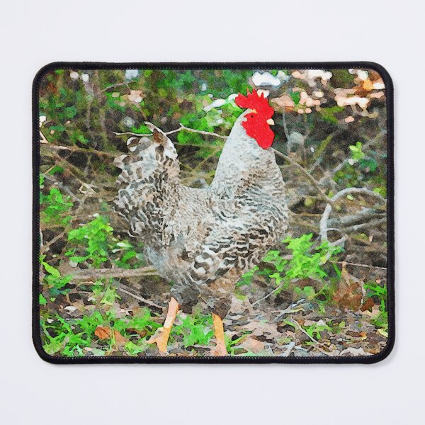 Item preview, Colorful rooster in vibrant watercolor forest setting designed and sold by GestaltImagery.