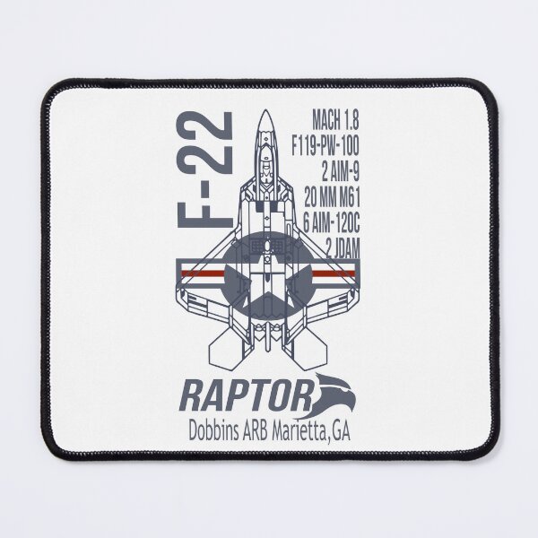 Item preview, F-22 Raptor Aircraft Specs Blueprint Art designed and sold by ZYRAN Designs Studio.
