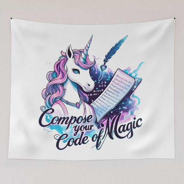 Item preview, Compose Your Code of Magic Unicorn designed and sold by zoughlal.