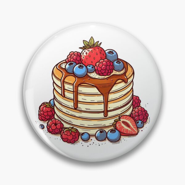 Item preview,  pancakes with thick chocolate syrup topped with mix berry designed and sold by Nimkaew.