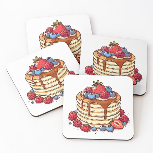 Item preview,  pancakes with thick chocolate syrup topped with mix berry designed and sold by Nimkaew.