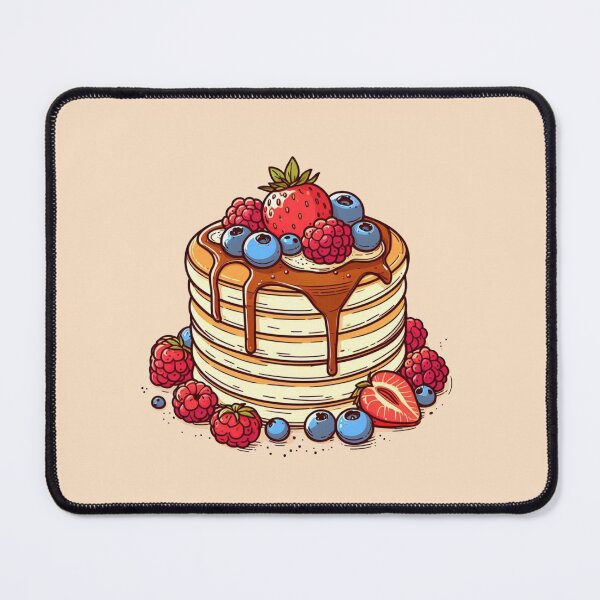 Item preview,  pancakes with thick chocolate syrup topped with mix berry designed and sold by Nimkaew.
