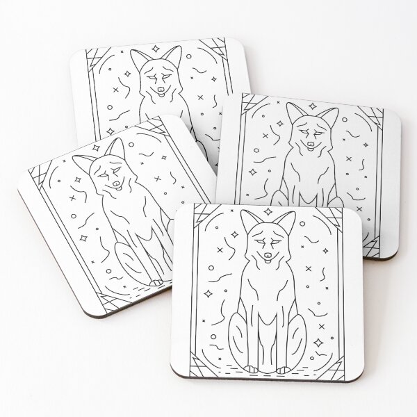 Item preview, Sorrowful canine with geometric frame and symbolic elements designed and sold by estebansequeira.