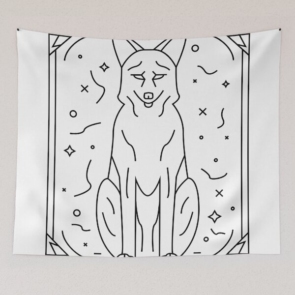 Item preview, Sorrowful canine with geometric frame and symbolic elements designed and sold by estebansequeira.
