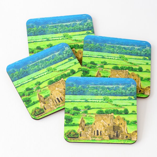 Item preview, Scenic watercolor of Hore Abbey amidst lush greenery in County Tipperary, Ireland designed and sold by GestaltImagery.