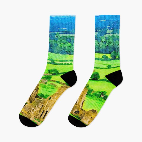 Item preview, Scenic watercolor of Hore Abbey amidst lush greenery in County Tipperary, Ireland designed and sold by GestaltImagery.